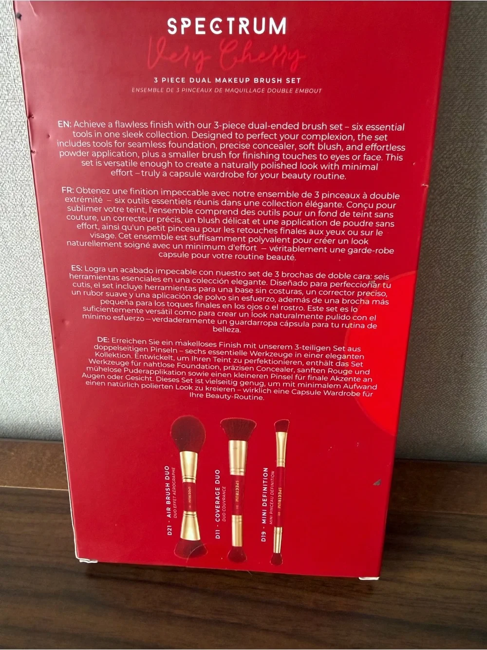 Spectrum Very Cherry 3-Piece Dual Makeup Brush Set - Red